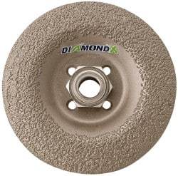 Camel Grinding Wheels - 24 Grit, 4-1/2" Wheel Diam, 1/4" Wheel Thickness, Type 29 Depressed Center Wheel - Diamond, 13,300 Max RPM - Caliber Tooling