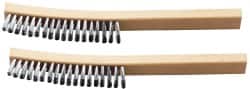 Ability One - 4 Rows x 1 Column Steel Plater's Brush - 13" OAL, 1" Trim Length, Wood Curved Handle - Caliber Tooling