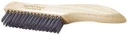 Ability One - 2 Rows x 1 Column Stainless Steel Scratch Brush - 10" OAL, 1" Trim Length, Plastic Shoe Handle - Caliber Tooling