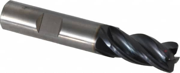 OSG - 1/2", 4 Flute, Single End, Solid Carbide, 0.06" Corner Radius End Mill - 3" OAL, 35° Helix, Right Hand Flute, 1" LOC, Right Hand Cut - Caliber Tooling