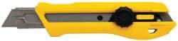 Stanley - Snap Utility Knife - 4-3/8" Blade, Yellow, Silver & Black Elastomer Plastic Handle, 1 Blade Included - Caliber Tooling