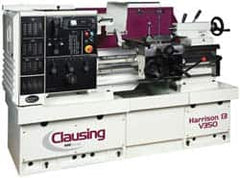 Clausing - 13-3/4" Swing, 25-1/4" Between Centers, 230 Volt, Triple Phase Engine Lathe - 4MT Taper, 10 hp, 17 to 3,250 RPM, 1-5/8" Bore Diam, 53" Deep x 65" High x 80" Long - Caliber Tooling