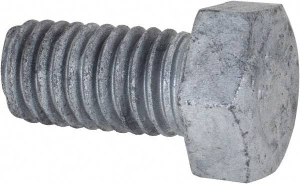 Value Collection - 1/2-13 Thread, 1" Length Under Head, Steel Hex Head Bolt - Hot Dipped Galvanized Coated, UNC Thread, ASTM A307, Grade 2 - Caliber Tooling