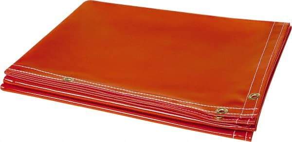 Steiner - 6' High x 6' Wide x 14mm Thick Vinyl Welding Curtain - Orange, Grommet - Caliber Tooling