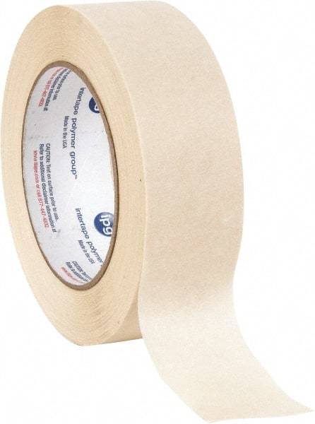 Intertape - 1-1/2" Wide x 60 Yd Long Tan Paper Masking Tape - Series 513, 5 mil Thick, 19 In/Lb Tensile Strength - Caliber Tooling