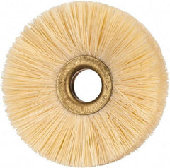 Osborn - 2-1/2" OD, 1/2" Arbor Hole, Natural Fiber Wheel Brush - 5/16" Face Width, 3/4" Trim Length, 20,000 RPM - Caliber Tooling