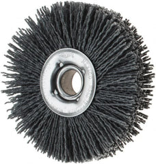 Osborn - 4" OD, 5/8" Arbor Hole, Nylon Wheel Brush - 7/8" Face Width, 1-1/8" Trim Length, 18,000 RPM - Caliber Tooling