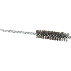 Osborn - 1/2" Diam Helical Stainless Steel Tube Brush - Double Spiral, 0.004" Filament Diam, 2" Brush Length, 5" OAL, 0.187" Diam Shank - Caliber Tooling