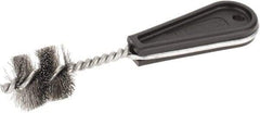 Osborn - 1-1/4" Long x 1-9/64" Diam Steel Tube End Fitting Brush - 6-3/8" OAL, 0.0104" Wire Diam - Caliber Tooling