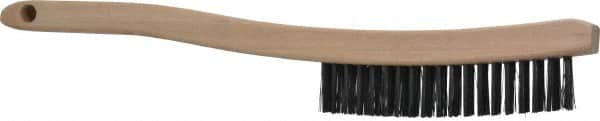 Osborn - 3 Rows x 19 Columns Steel Scratch Brush - 6" Brush Length, 13-3/4" OAL, 1-1/8" Trim Length, Wood Curved Handle - Caliber Tooling