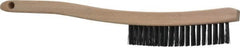 Osborn - 3 Rows x 19 Columns Steel Scratch Brush - 6" Brush Length, 13-3/4" OAL, 1-1/8" Trim Length, Wood Curved Handle - Caliber Tooling