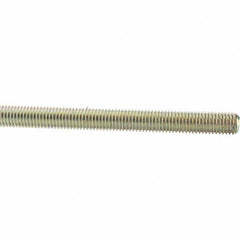 Value Collection - 5/8-11 UNC (Coarse), 3' Long, Low Carbon Steel Threaded Rod - Yellow Zinc-Plated Finish, Right Hand Thread - Caliber Tooling