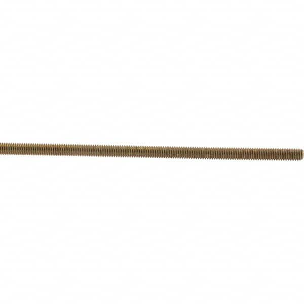 Value Collection - 5/16-18 UNC (Coarse), 3' Long, Low Carbon Steel Threaded Rod - Yellow Zinc-Plated Finish, Right Hand Thread - Caliber Tooling