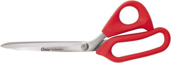 Clauss - 7" LOC, 10" OAL Stainless Steel Straight Shears - Rubber Straight Handle, For Paper, Fabric - Caliber Tooling