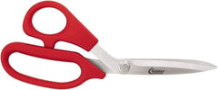 Clauss - 5" LOC, 8-1/4" OAL Stainless Steel Bent Shears - Left Hand, Offset Handle, For Paper, Fabric - Caliber Tooling