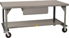 Little Giant - Mobile Workbench - 7 Gauge Steel, Fixed Leg, Gray, 84" Long x 42" Deep x 34" High - Caliber Tooling