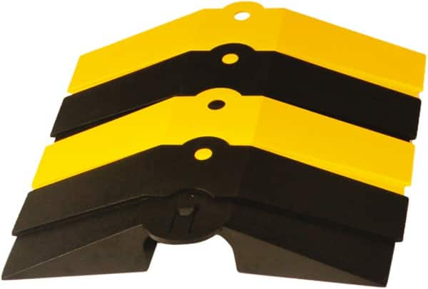 UltraTech - 1 Channel, 1 Ft Long, 1-1/2" Max Compatible Cable Diam, Yellow/Black ABS On Floor Cable Cover - 13-5/8" Overall Width x 2-1/8" Overall Height, 3" Channel Width x 1-1/2" Channel Height - Caliber Tooling