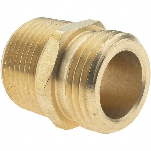 Value Collection - 3/4 x 3/4 Garden Hose Adapter - Brass, Male Hose to Male Pipe Connector - Caliber Tooling