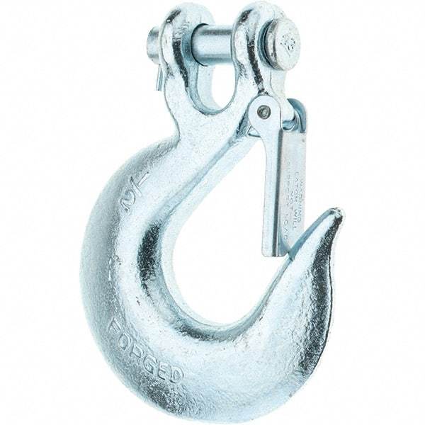 Value Collection - 1/2" Chain Diam, 43 Chain Grade Clevis Hook - 9,200 Lb Capacity, 3/4" Hook Throat, 4" OAL - Caliber Tooling