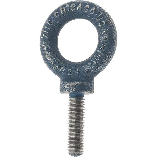 Value Collection - 738 Kg Capacity, Steel, M10x1.50 Thread, Fixed Lifting Eye Bolt - Fully Threaded, 17mm Shank, 17mm Thread Length, Shoulder - Caliber Tooling