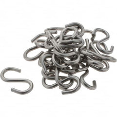 Value Collection - 304 Stainless Steel Uncoated S-Hook - 20 Lb Capacity, 0.12" Wire, 1-5/16" OAL - Caliber Tooling