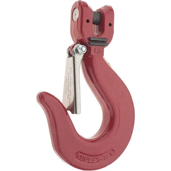 Value Collection - 1/2" Chain Diam, 100 Chain Grade Clevis Hook - 15,000 Lb Capacity, 1-11/16" ID, 3/4" Pin Diam, 2" Hook Throat, 6-1/8" OAL - Caliber Tooling