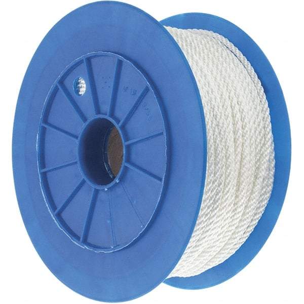 Value Collection - 600' Max Length Nylon Solid Braid Rope - 1/4" Diam, 124 Lb Capacity - Caliber Tooling