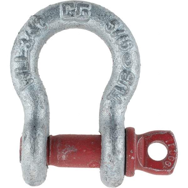 Value Collection - 5/16" Nominal Chain Size, 0.75 Ton Steel Screw Anchor Shackle - Caliber Tooling