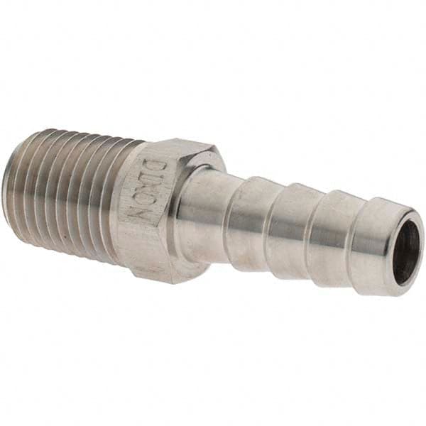 Value Collection - 1/4 MNPT Thread Barb x NPT Hose Insert - 3/8" ID Hose, Stainless Steel - Caliber Tooling