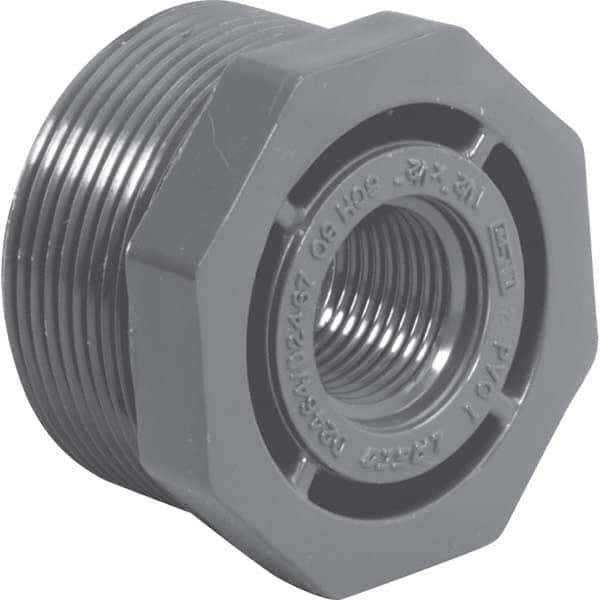 Value Collection - 2 x 1-1/2" PVC Plastic Pipe Bushing - MIPT x FIPT End Connections - Caliber Tooling