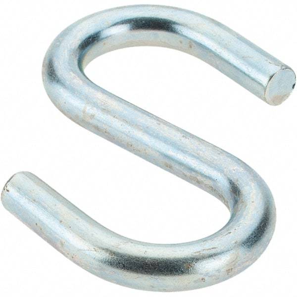 Value Collection - Trade Size 526, Carbon Steel Bright Zinc S-Hook - 189 Lb Capacity, 1/4" Wire, 2-1/4" OAL - Caliber Tooling