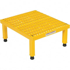 Vestil - 9" High x 19" Wide x 24" Deep, Yellow Step Stand - Steel, 500 Lb Capacity - Caliber Tooling