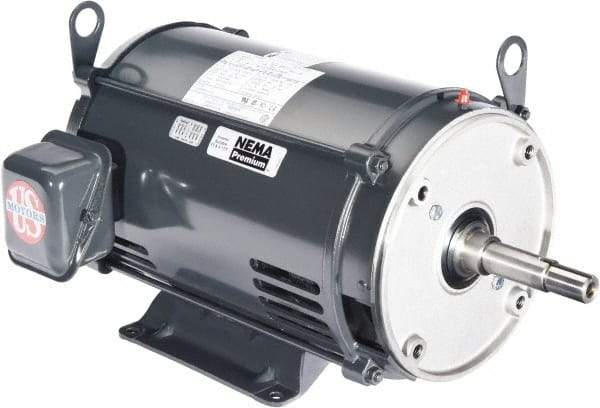 US Motors - ODP Enclosure, No Thermal Protection, 1,740 RPM, 208-230/460 Volt, 60 Hz, Three Phase Energy Efficient Motor - Size 143 Frame, Rigid Mount, 1 Speed, Ball Bearings, 3.1-3/1.5 Full Load Amps, F Class Insulation, CCW Lead End - Caliber Tooling