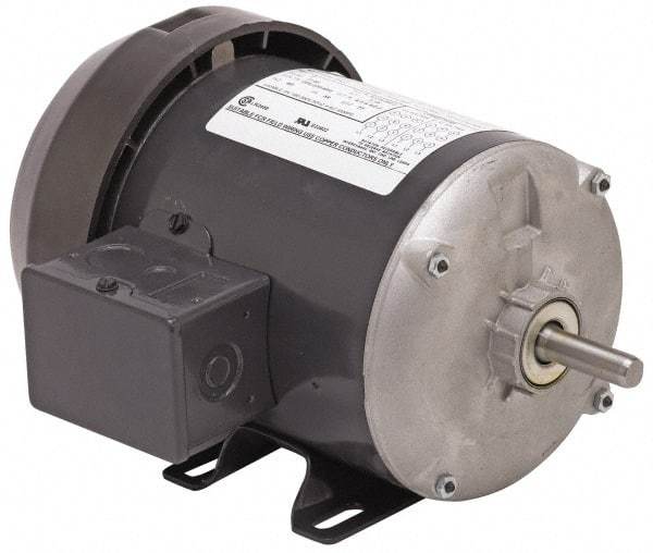 US Motors - 3/4 hp, TEFC Enclosure, No Thermal Protection, 1,425 RPM, 110/220 Volt, 50 Hz, Industrial Electric AC/DC Motor - Size 56 Frame, Rigid Mount, 1 Speed, Ball Bearings, 12.2/6.1 Full Load Amps, B Class Insulation, Reversible - Caliber Tooling