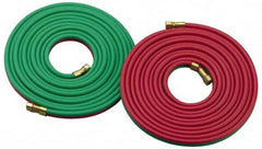 Parker - 3/16" Inside x 7/16" Outside Diam, Grade R Welding Hose - Green & Red, 25' Long, Twin Style, 200 psi Working Pressure - Caliber Tooling