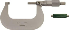 Mitutoyo - 2 to 3" Range, 0.0001" Graduation, Mechanical Outside Micrometer - Ratchet Stop Thimble, 1.1" Throat Depth, Accurate to 0.0001" - Caliber Tooling