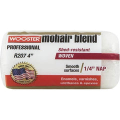 Wooster Brush - 1/4" Nap, 4" Wide Paint Roller Cover - Smooth Texture, Mohair Blend - Caliber Tooling