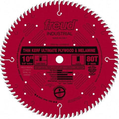 Freud - 10" Diam, 5/8" Arbor Hole Diam, 80 Tooth Wet & Dry Cut Saw Blade - Carbide-Tipped, Standard Round Arbor - Caliber Tooling