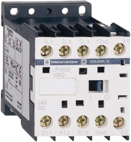 Schneider Electric - 3 Pole, 24 Coil VDC, 6 Amp at 440 VAC, Nonreversible IEC Contactor - BS 5424, CSA, IEC 60947, NF C 63-110, RoHS Compliant, UL Listed, VDE 0660 - Caliber Tooling