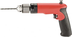 Air Drill: 3/8″ Keyed Chuck, Reversible Pistol Grip, 2,500 RPM, 1 hp