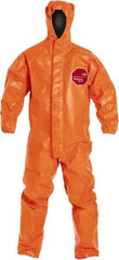 Dupont - Size 5XL Film Laminate Chemical Resistant Flame Resistant/Retardant Coveralls - Orange, Zipper Closure, Elastic Cuffs, Elastic Ankles - Caliber Tooling