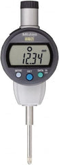 Mitutoyo - Electronic Drop Indicators; Maximum Measurement (Inch): 1 ; Maximum Measurement (mm): 25.4 ; Resolution (Decimal Inch): 0.0005 ; Resolution (mm): 0.01 ; Back Type: Flat ; Unit of Measure: Metric - Exact Industrial Supply