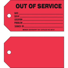 Brady - Safety & Facility Tags Message Type: Safety Tag Header: OUT OF SERVICE - Caliber Tooling