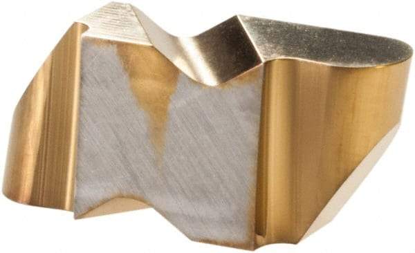 Hertel - 2062IR Grade HC335, 3.18mm Cutting Width Carbide Grooving Insert - 2.79mm Max Depth of Cut, Right Hand, 1.57mm Corner Radius, TiN Finish - Caliber Tooling