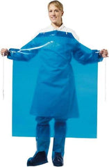 PolyConversions - 35" Wide x 45" Long x 4 mil Thick Chemical Resistant Bib Apron - Polyolefin, Blue, Waterproof, Resists Chemicals, Fats, Oils, Dry Particles, Liquid Splashes - Caliber Tooling