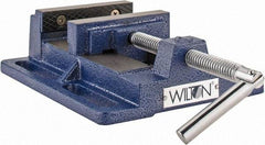 Wilton - 4-1/2" Jaw Opening Capacity x 1-1/2" Throat Depth, Horizontal Drill Press Vise - 4" Wide x 1-1/2" High Jaw, Stationary Base, Standard Speed, 7" OAL x 2.4" Overall Height, Steel - Caliber Tooling