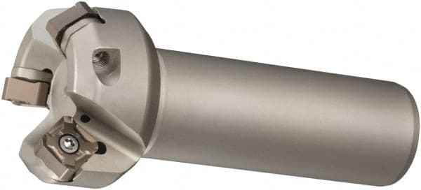 Sumitomo - 45° Lead Angle, 2.567" Max Cut Diam, 2" Min Cut Diam, Indexable Chamfer and Angle End Mill - 4 Inserts, ONMT, SNMT, XNET Insert Style, 3.97" Overall Length, Through Coolant, Straight Shank - Caliber Tooling