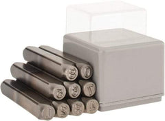 C.H. Hanson - 9 Piece, 1/4" Character Steel Stamp Set - Figures, Heavy Duty - Caliber Tooling