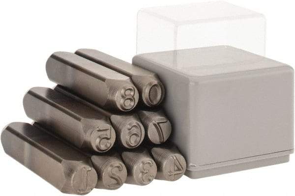 C.H. Hanson - 9 Piece, 3/8" Character Steel Stamp Set - Figures, Heavy Duty - Caliber Tooling