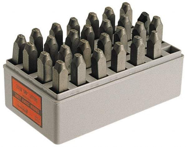 C.H. Hanson - 27 Piece, 1/8" Character Steel Stamp Set - Letters, Reverse - Caliber Tooling